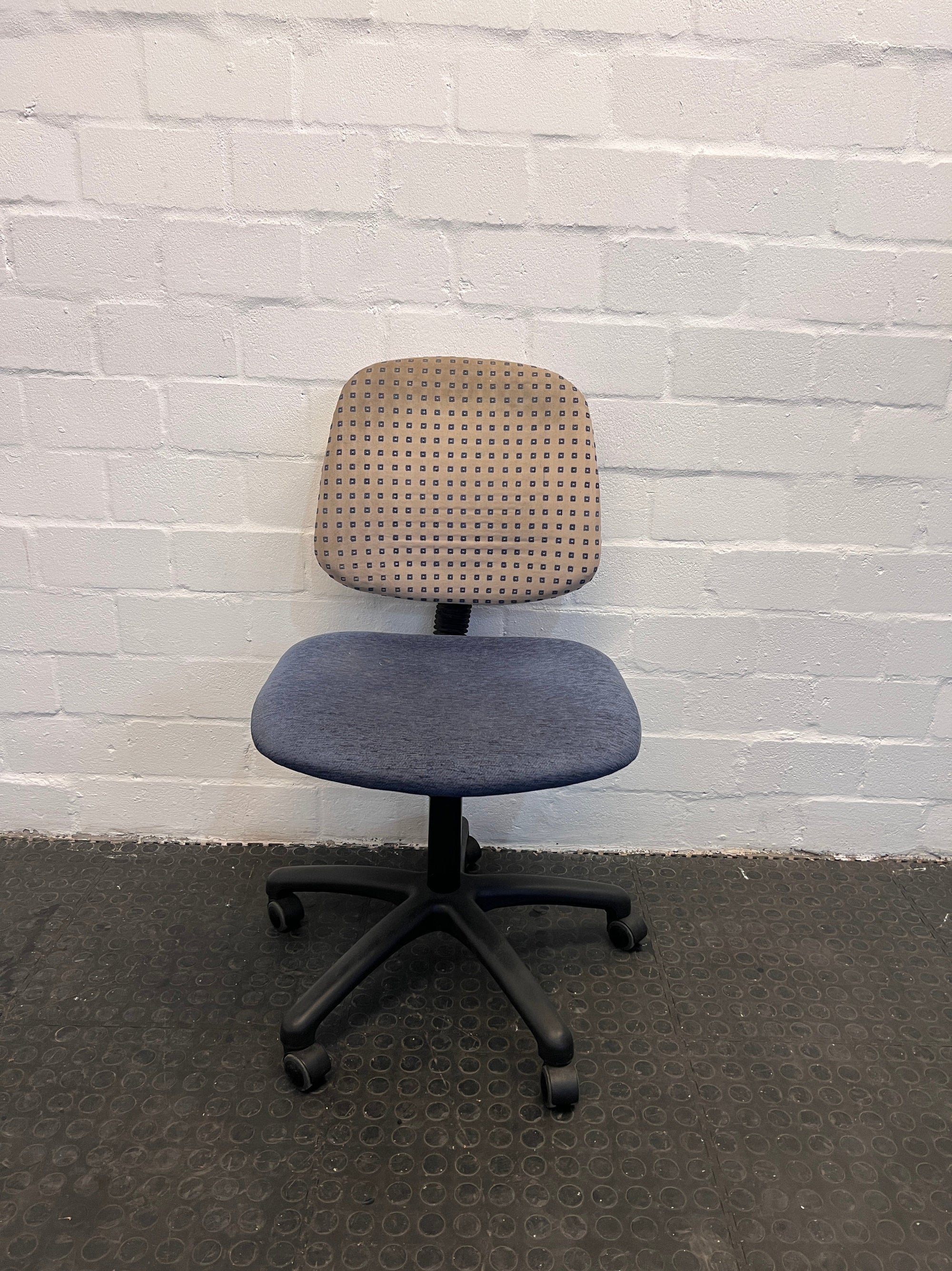 Cream and Blue Office Typist Chair