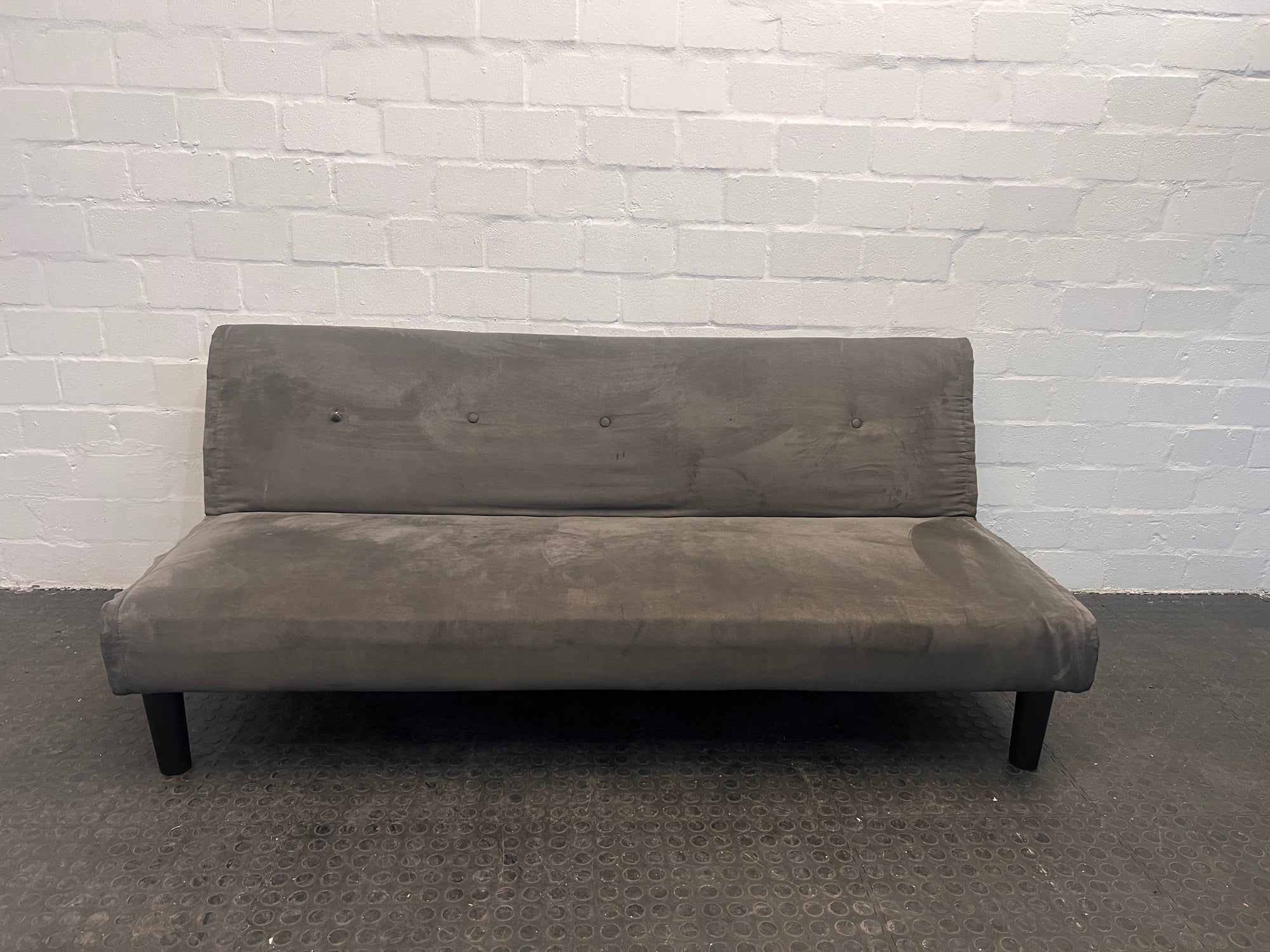 Grey Suede Sleeper Couch