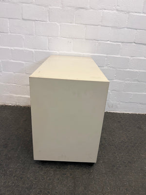 Cream Metal Three Drawer Filing Credenza - PRICE DROP