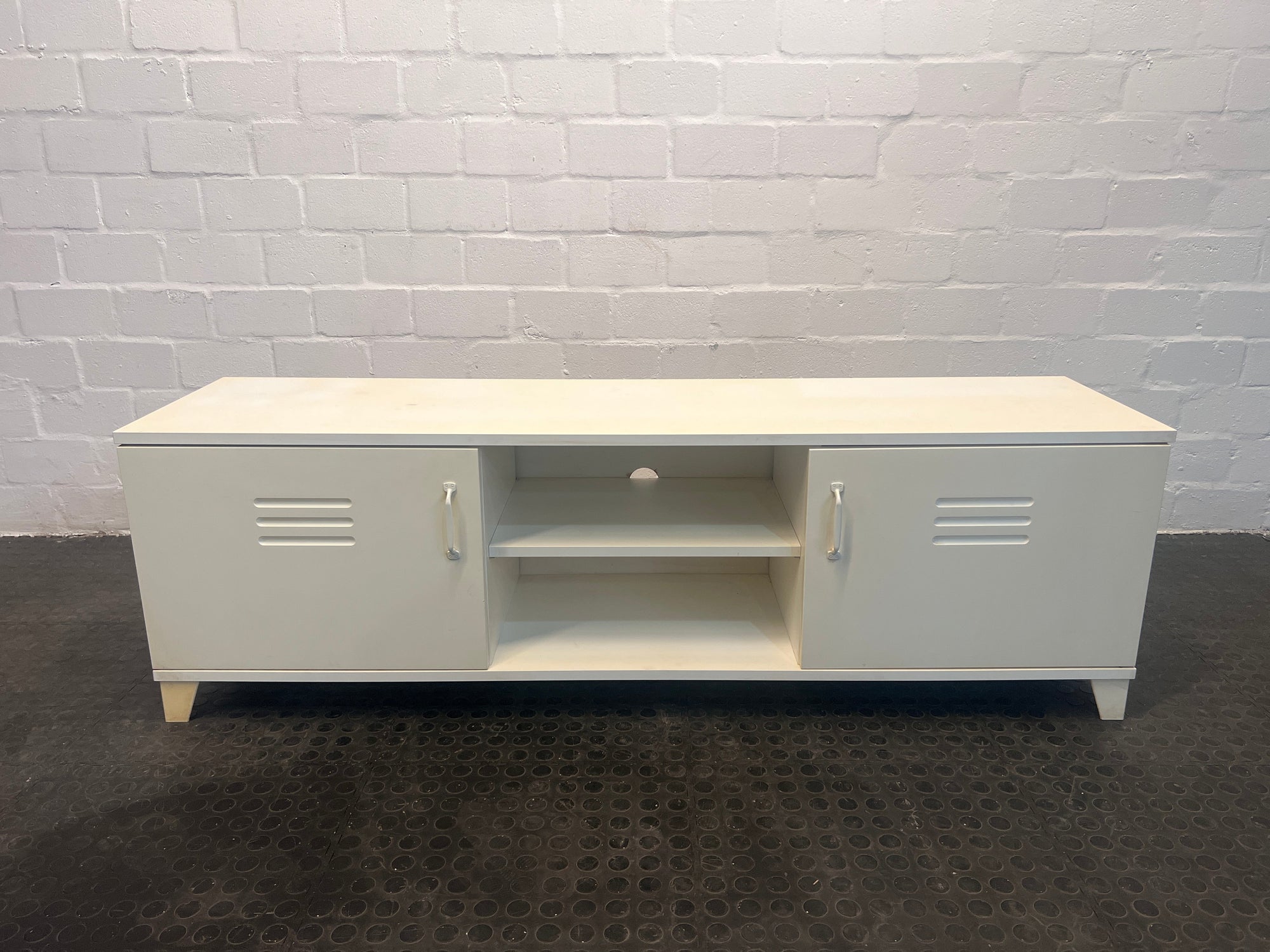 White Two Door TV Stand