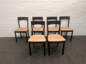 Darkwood Dining Chairs with Cream Seat - PRICE DROP - 2ndhandwarehouse.com