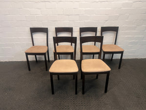 Darkwood Dining Chairs with Cream Seat - PRICE DROP - 2ndhandwarehouse.com