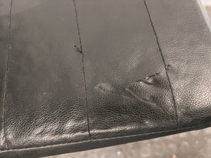 Black Pleather Ribbed High Back Dining Chair - PRICE DROP