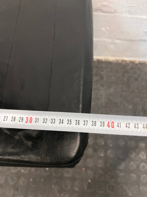 Black Pleather Ribbed High Back Dining Chair - PRICE DROP