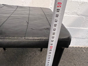 Black Pleather Ribbed High Back Dining Chair - PRICE DROP