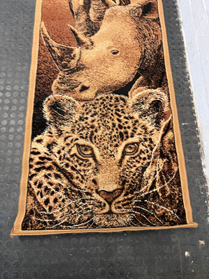 Brown Big Five Printed Passage Carpet - PRICE DROP