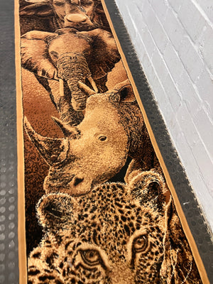 Brown Big Five Printed Passage Carpet - PRICE DROP