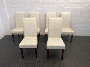 White Pleather Dining Chairs - PRICE DROP