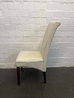 White Pleather Dining Chairs - PRICE DROP