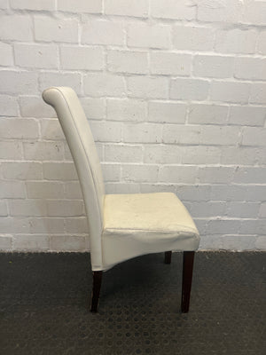 White Pleather Dining Chairs - PRICE DROP