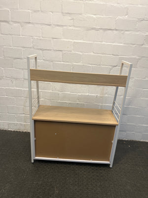 Wooden Display Shelf with White Steel Frame - REDUCED