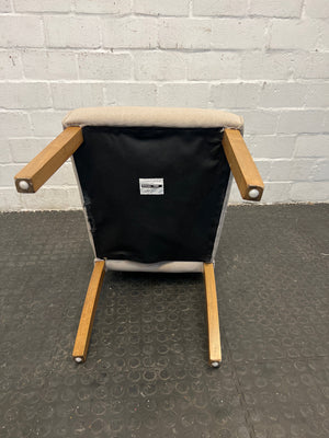 Coricraft Beige Upholstered Dining Chair with Wooden Legs - PRICE DROP