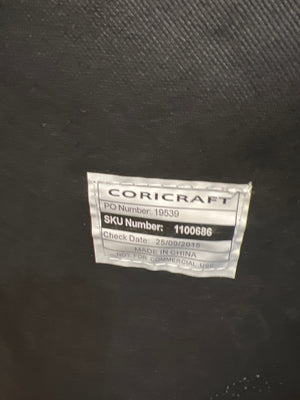 Coricraft Beige Upholstered Dining Chair with Wooden Legs - PRICE DROP