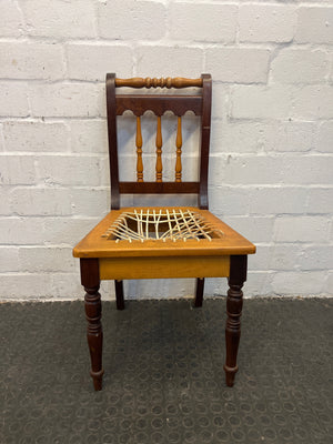 Yellow Wood Riempie Chairs (Needs to be restrung) - PRICE DROP