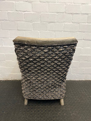 Wooden Whicker Chair (Slightly Damaged)