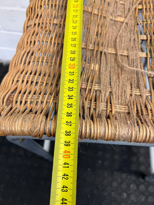 Brown Wicker Chairs with Metal Frame (Worn Out Seating heavily damaged)