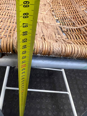 Brown Wicker Chairs with Metal Frame (Worn Out Seating heavily damaged)