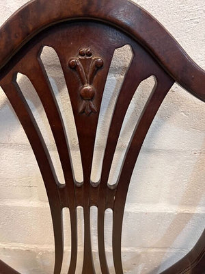 Shield & Wheat Sheaf Carved Chippendale Styled Dining Room Chairs - 2ndhandwarehouse.com