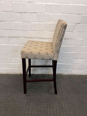 Dark Brown Wooden Barstool with Morocco Patterned Seating - PRICE DROP