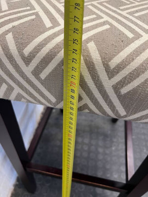 Dark Brown Wooden Barstool with Morocco Patterned Seating - PRICE DROP