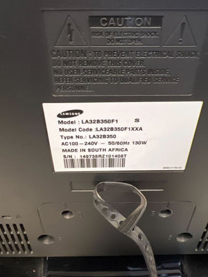 Samsung 32" LCD Black TV (Model: LA32B350F1) - PRICE DROP