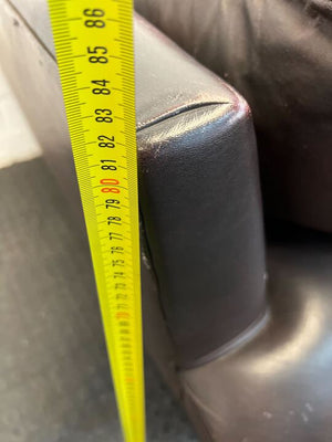 Dark Brown Rattan Papasan Studded Chair (Damaged Leather)