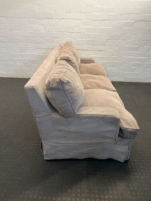 Beige Three Seater Block & Chisel Couch (Minor Fabric Wear) -REDUCED - 2ndhandwarehouse.com