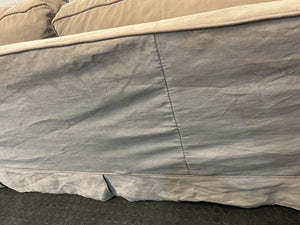 Beige Three Seater Block & Chisel Couch (Minor Fabric Wear) -REDUCED - 2ndhandwarehouse.com