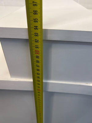 White Wooden MultiPerson Desk with Divider (W: 140cm)(H: 94cm)- REDUCED