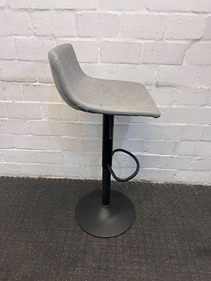 Gray Leather Bar Stool (Fabric Tear Marks on Back) - PRICE DROP - 2ndhandwarehouse.com