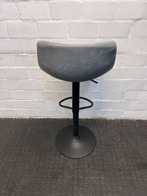 Gray Leather Bar Stool (Fabric Tear Marks on Back) - PRICE DROP - 2ndhandwarehouse.com