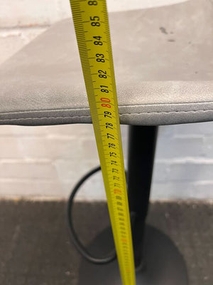 Gray Leather Bar Stool (Fabric Tear Marks on Back) - PRICE DROP - 2ndhandwarehouse.com