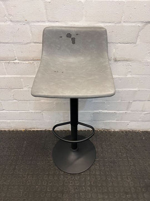Gray Leather Bar Stool (Fabric Tear Marks on Back) - PRICE DROP - 2ndhandwarehouse.com