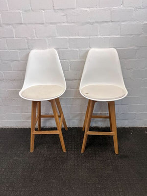 White Wooden Cushioned Dining Chair - PRICE DROP - 2ndhandwarehouse.com