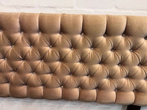 Beige Deep Buttoned Double Sized Headboard - REDUCED