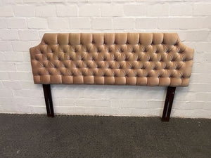 Beige Deep Buttoned Double Sized Headboard - REDUCED