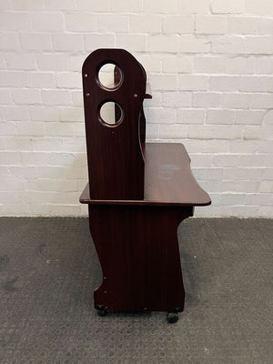 Dark Brown Office Computer Desk with Keyboard Tray (Scratch Marks) (Width: 111cm)(Height: 133.5cm) - PRICE DROP