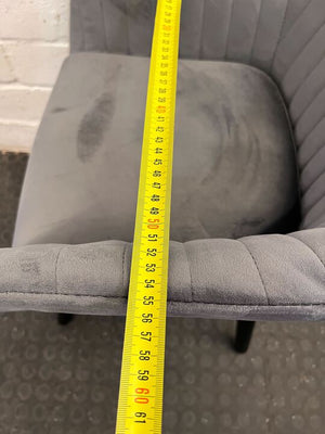 Elegant Grey Velvet Fluted Dining/Accent Chair ✨ - 2ndhandwarehouse.com