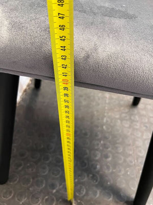 Elegant Grey Velvet Fluted Dining/Accent Chair ✨ - 2ndhandwarehouse.com