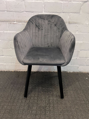 Elegant Grey Velvet Fluted Dining/Accent Chair ✨ - 2ndhandwarehouse.com