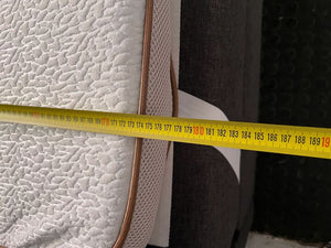 Modern Grey Upholstered Bed with Tufted Headboard & Mattress Topper