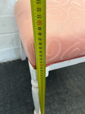 Vintage White Painted Dining Chair with Pink Cushion - PRICE DROP - 2ndhandwarehouse.com