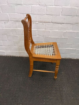Riempie Wooden Dining Chair (Repaired) - PRICE DROP - 2ndhandwarehouse.com