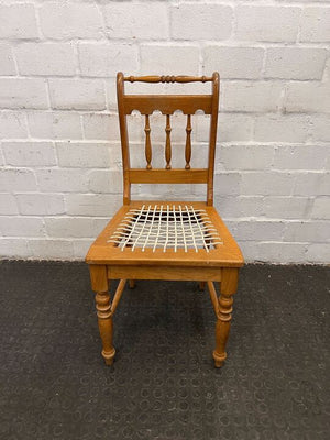 Riempie Wooden Dining Chair (Repaired) - PRICE DROP - 2ndhandwarehouse.com