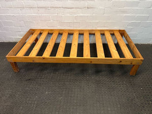 Simple Wooden Slatted Single Bed Frame (Damaged Side)