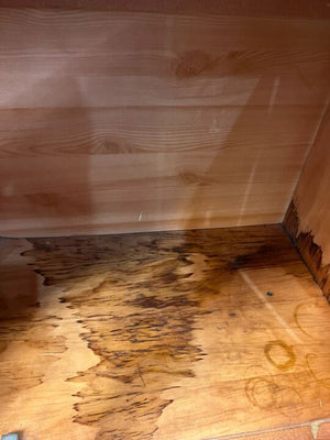 Genuine Bassett Carved Wooden Bedside Table (Wood Chipped Back) (Width: 62cm)(Height: 61cm)