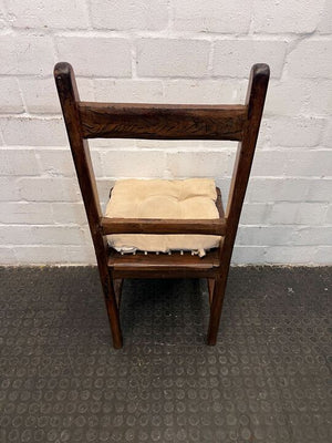 Riempie Wooden Dining Room Chair with Cream Cushion