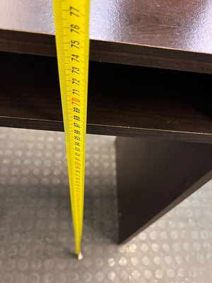 Dark Brown Wooden Sleek Computer Desk (Chipped & Scratched Wood) (Width: 90cm)(Height: 132cm) - PRICE DROP