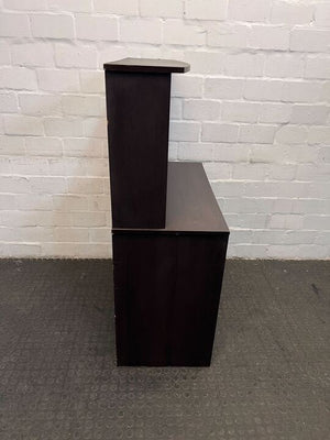 Dark Brown Wooden Sleek Computer Desk (Chipped & Scratched Wood) (Width: 90cm)(Height: 132cm) - PRICE DROP