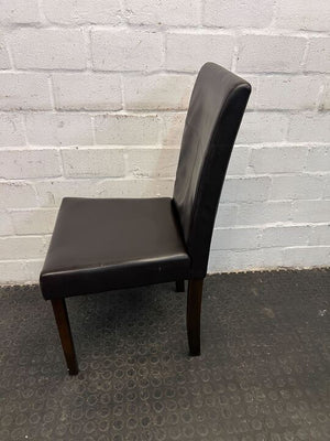 Black Pleather Dining Chair (Fixed/Legs Tightened) - PRICE DROP - 2ndhandwarehouse.com